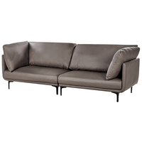 Divano a 3 posti in pelle vegana marrone in poliestere industriale moderno