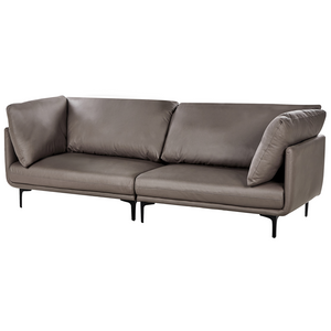 Divano a 3 posti in pelle vegana marrone in poliestere industriale moderno