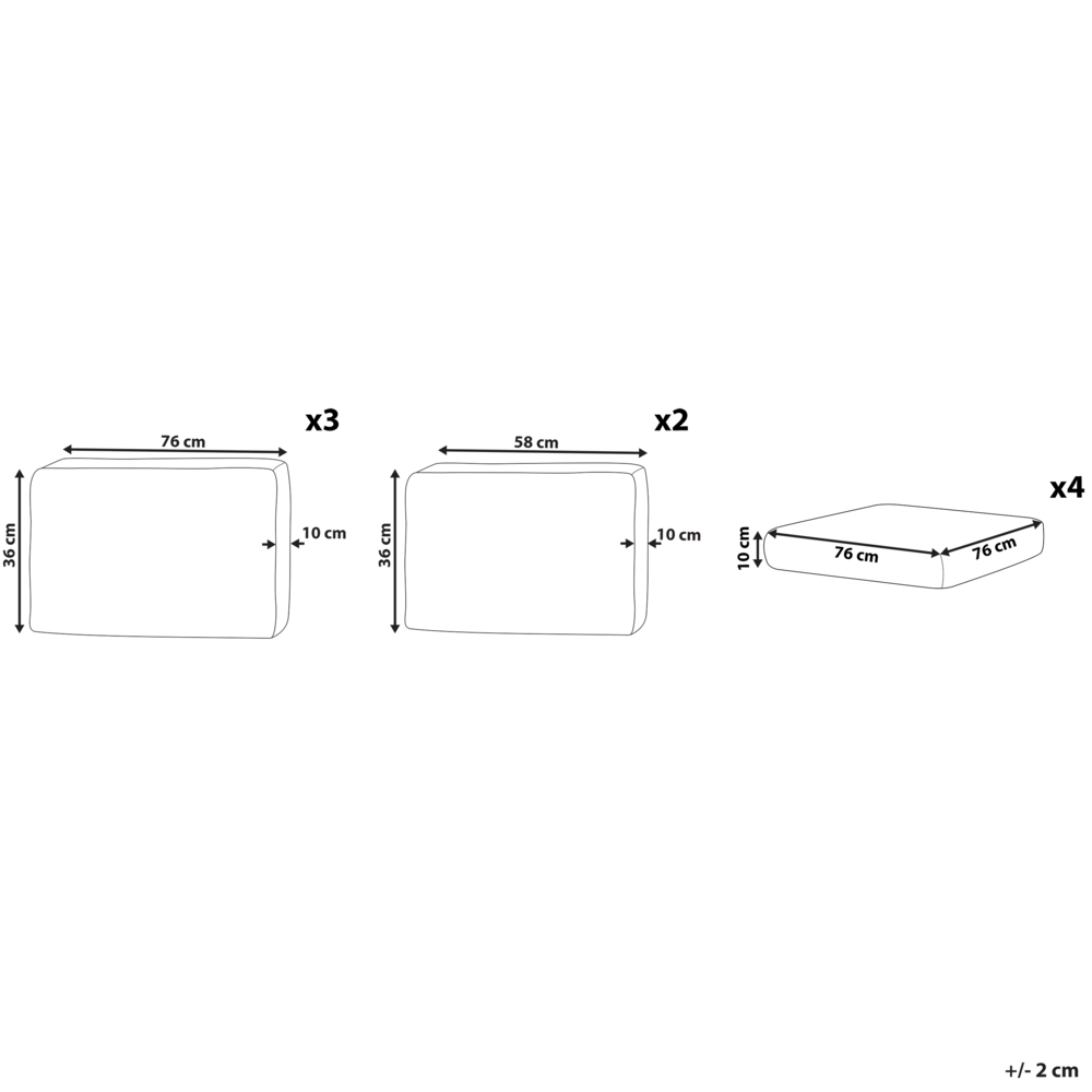 Set di copricuscini per divano per esterni grigio chiaro Fodere per cuscini laterali posteriori