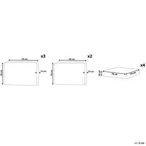Set di copricuscini per divano per esterni grigio chiaro Fodere per cuscini laterali posteriori