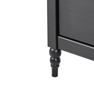 Comodino 2 cassetti retro Comodino 2 cassetti legno chiaro e nero