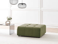 Ottomana imbottita in tessuto verde Gambe nere Stile moderno