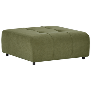 Ottomana imbottita in tessuto verde Gambe nere Stile moderno