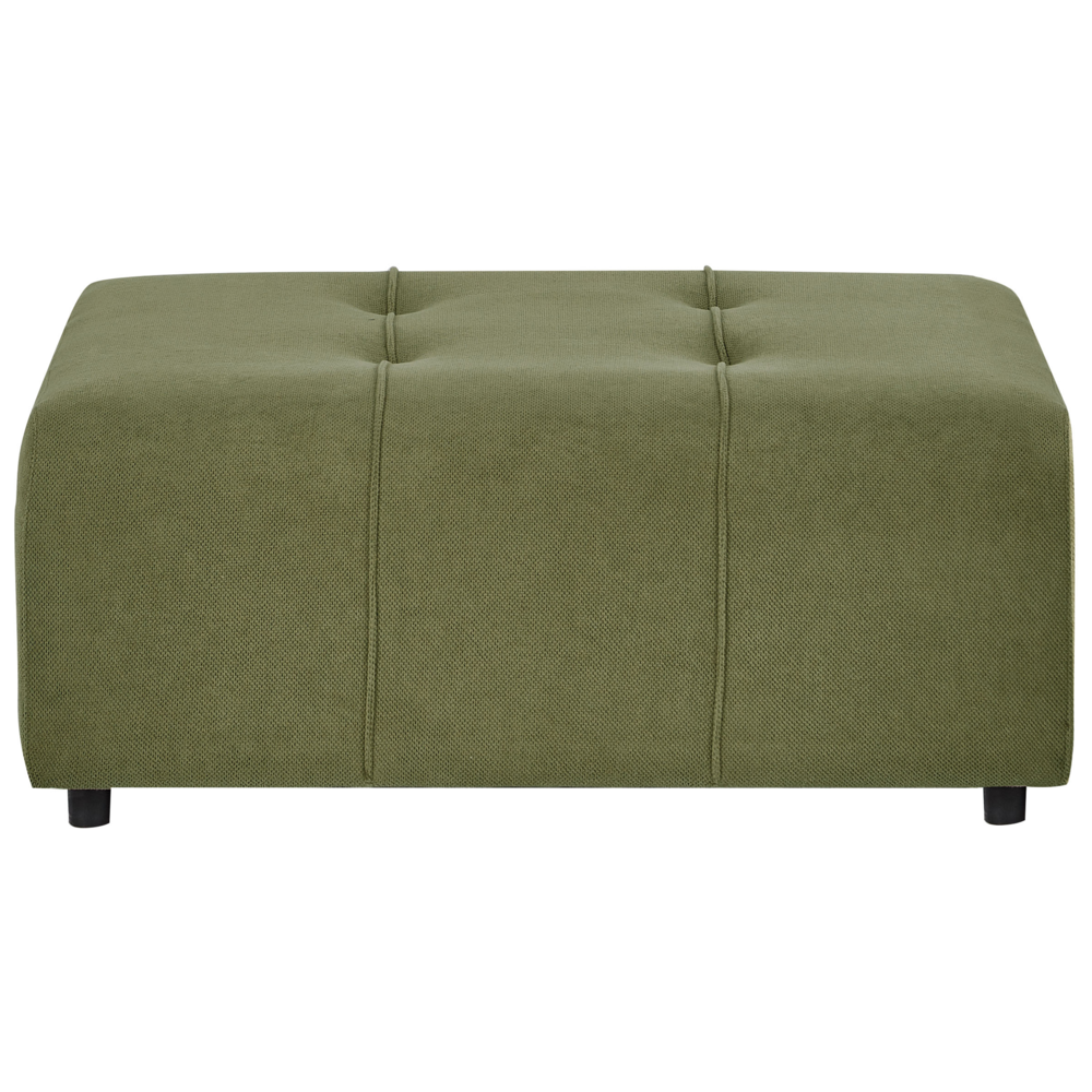 Ottomana imbottita in tessuto verde Gambe nere Stile moderno