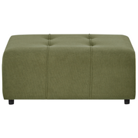 Ottomana imbottita in tessuto verde Gambe nere Stile moderno