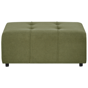 Ottomana imbottita in tessuto verde Gambe nere Stile moderno