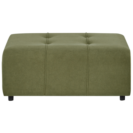 Ottomana imbottita in tessuto verde Gambe nere Stile moderno