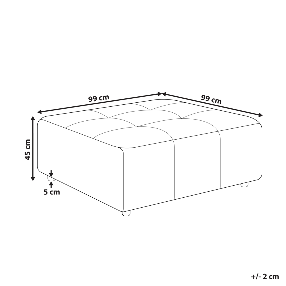 Ottomana imbottita in tessuto verde Gambe nere Stile moderno