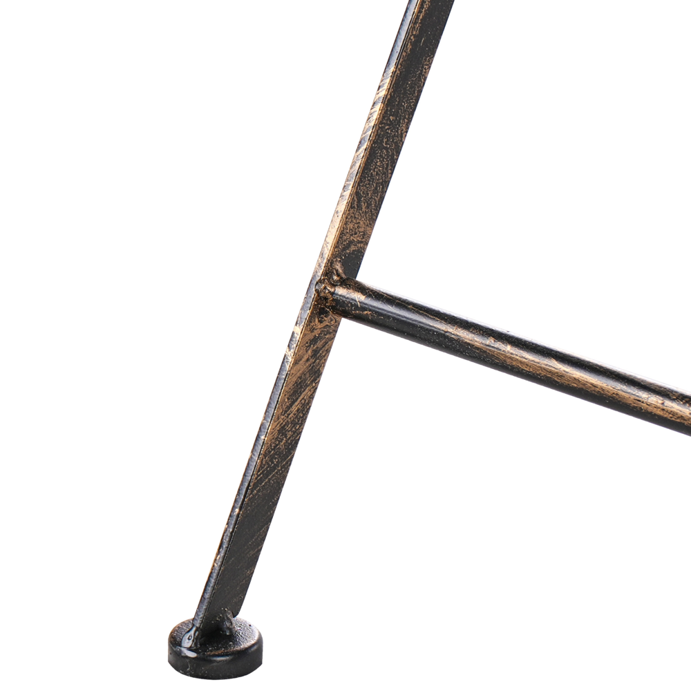 Tavolo da bar da giardino pieghevole con piano in metallo nero effetto anticato stile retrò