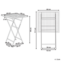 Tavolo da bar da giardino pieghevole con piano in metallo nero effetto anticato stile retrò