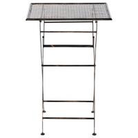 Set bar da giardino Ferro nero pieghevole Metallo afflitto 2 sedie Tavolo all'aperto Resistenza alla ruggine UV Stile retrò francese