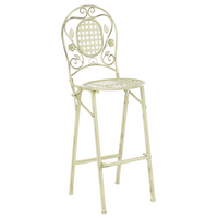 Set di 2 sedie da giardino Bard Verde Ferro Pieghevole Metallo Distressed Outdoor Resistenza alla ruggine UV Stile Francese Retro