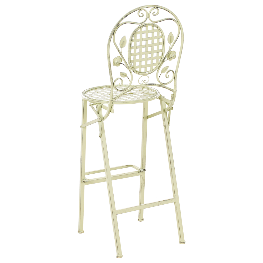 Set di 2 sedie da giardino Bard Verde Ferro Pieghevole Metallo Distressed Outdoor Resistenza alla ruggine UV Stile Francese Retro