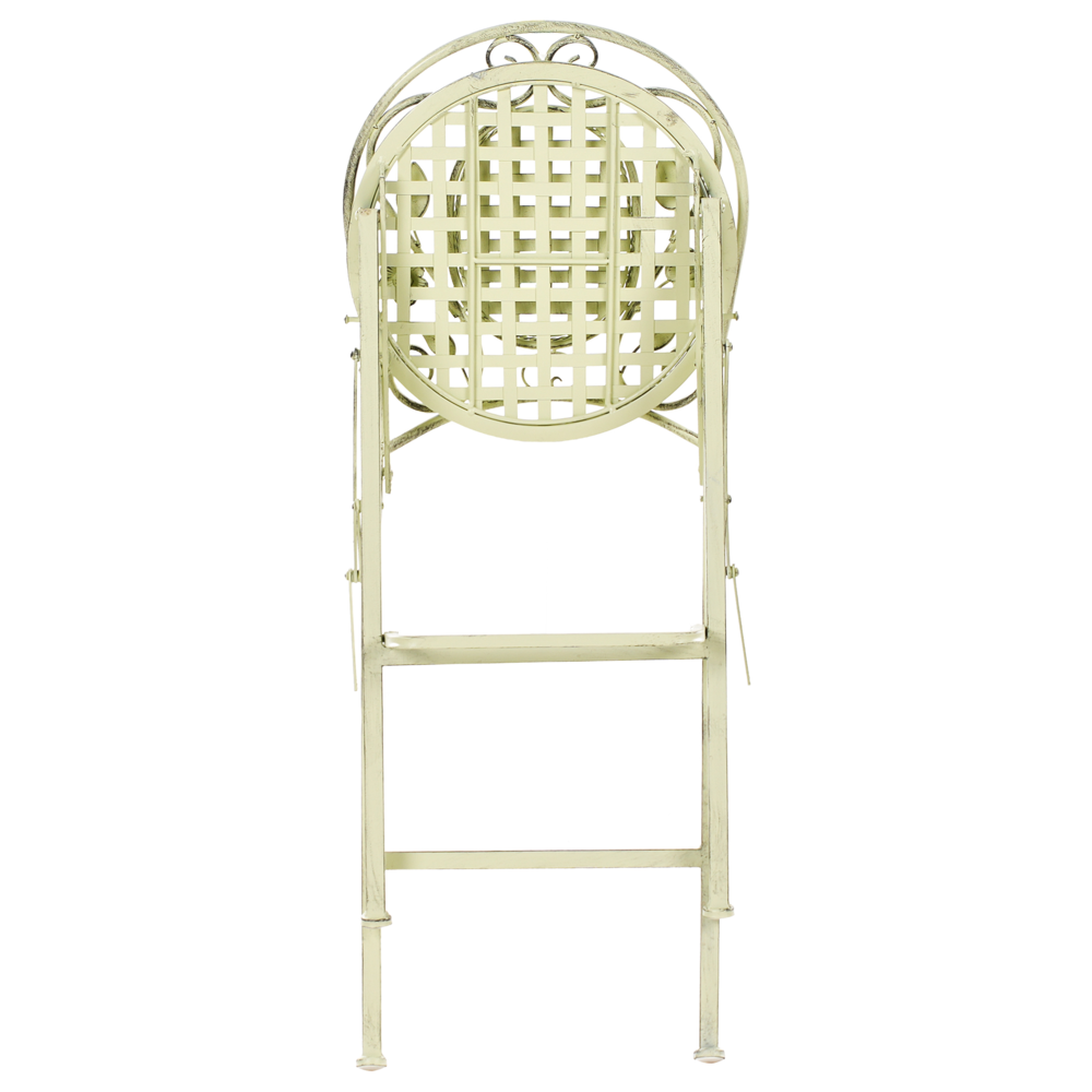Set di 2 sedie da giardino Bard Verde Ferro Pieghevole Metallo Distressed Outdoor Resistenza alla ruggine UV Stile Francese Retro