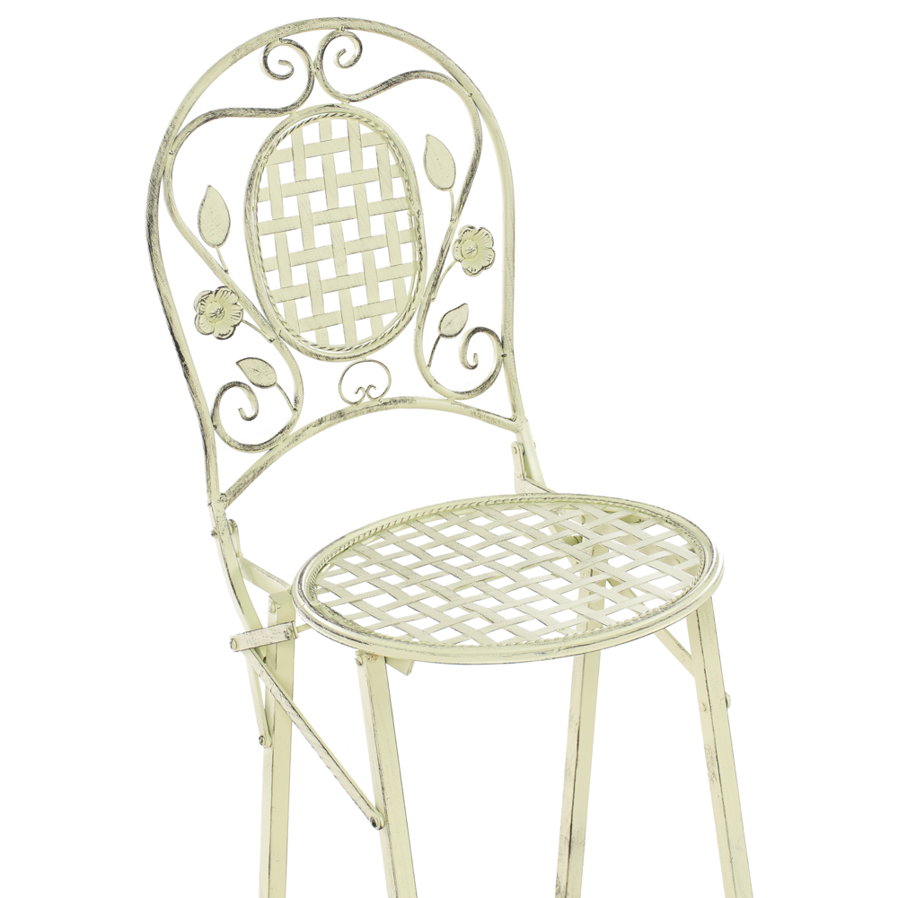 Set di 2 sedie da giardino Bard Verde Ferro Pieghevole Metallo Distressed Outdoor Resistenza alla ruggine UV Stile Francese Retro