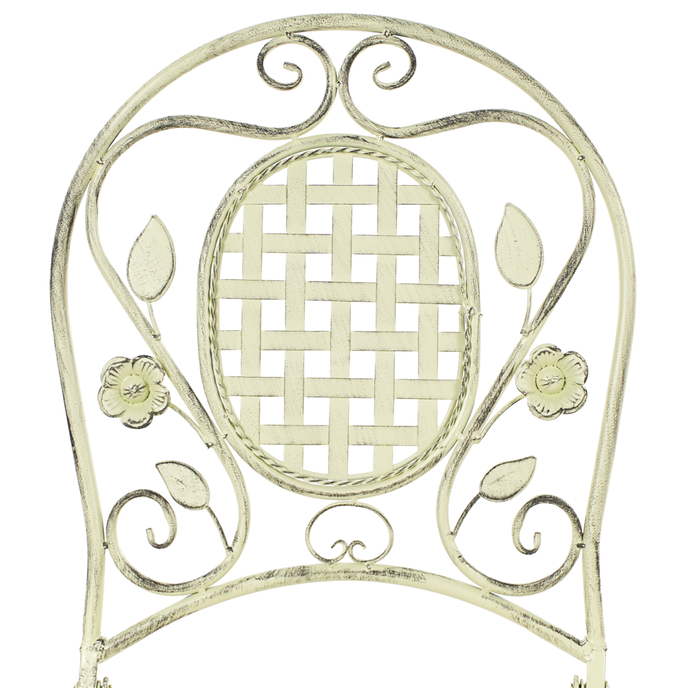 Set di 2 sedie da giardino Bard Verde Ferro Pieghevole Metallo Distressed Outdoor Resistenza alla ruggine UV Stile Francese Retro