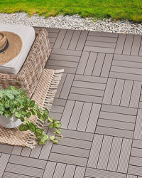 Pavimentazione per esterni grigio piastrelle in composito WPC a incastro resistenti
