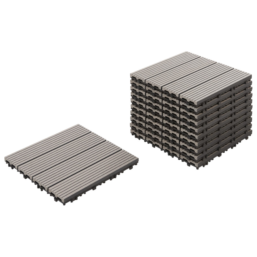 Pavimentazione per esterni grigio piastrelle in composito WPC a incastro resistenti