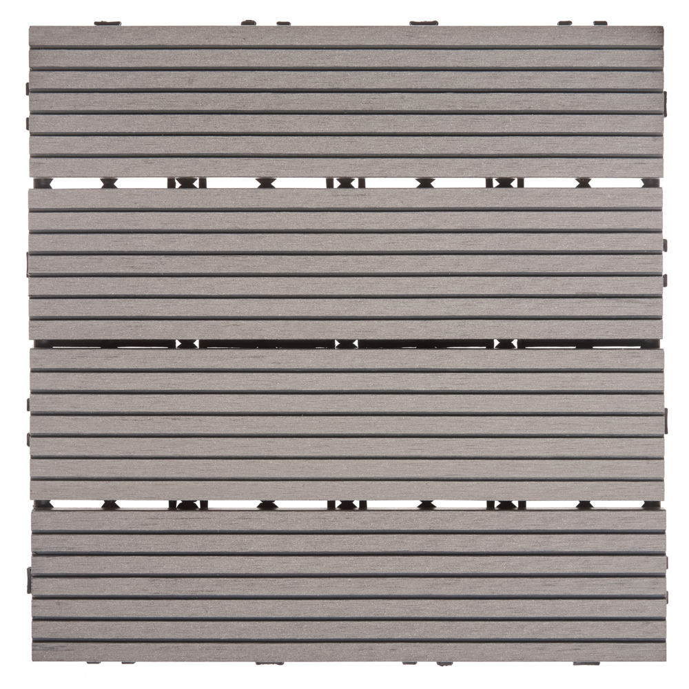 Pavimentazione per esterni grigio piastrelle in composito WPC a incastro resistenti