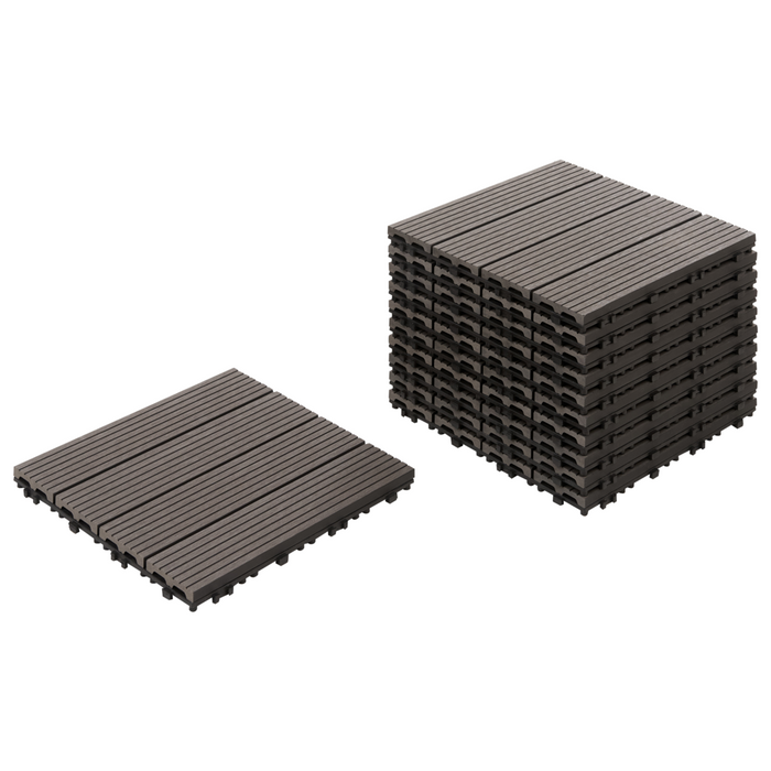 Pavimentazione per esterni grigio grafite piastrelle in composito WPC a incastro resistenti