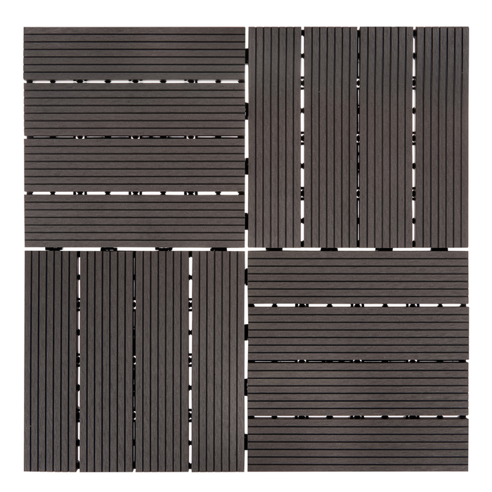 Pavimentazione per esterni grigio grafite piastrelle in composito WPC a incastro resistenti