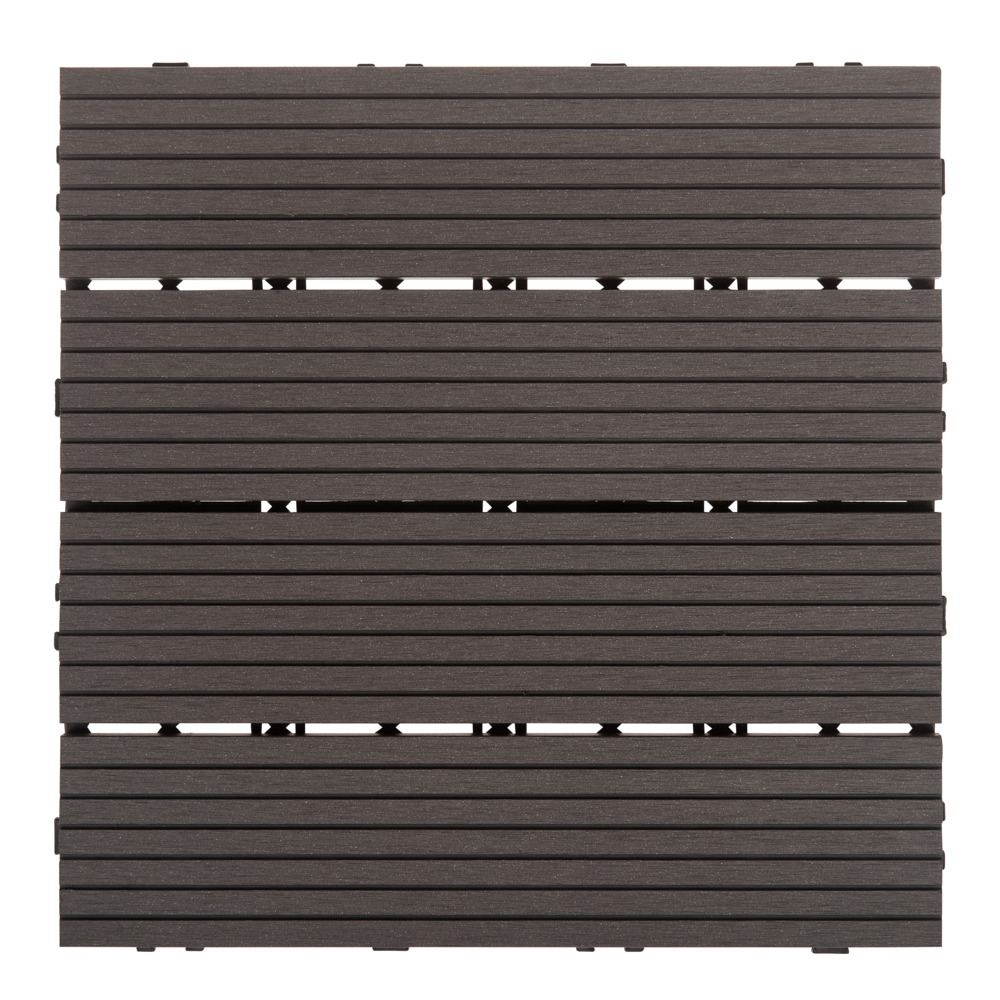 Pavimentazione per esterni grigio grafite piastrelle in composito WPC a incastro resistenti