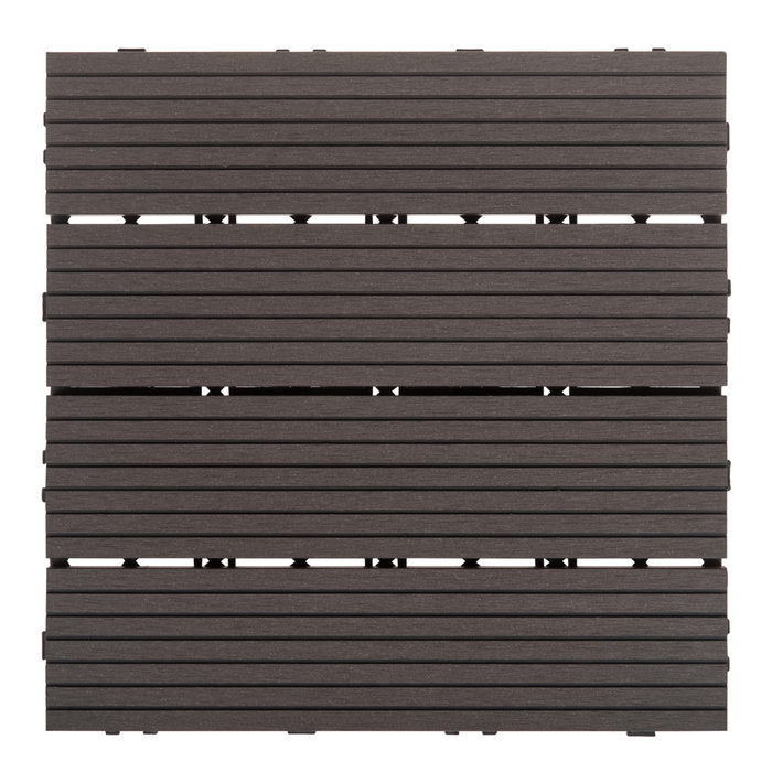 Pavimentazione per esterni grigio grafite piastrelle in composito WPC a incastro resistenti