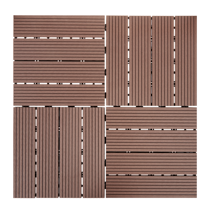 Pavimentazione per esterni marrone piastrelle in composito WPC a incastro resistenti