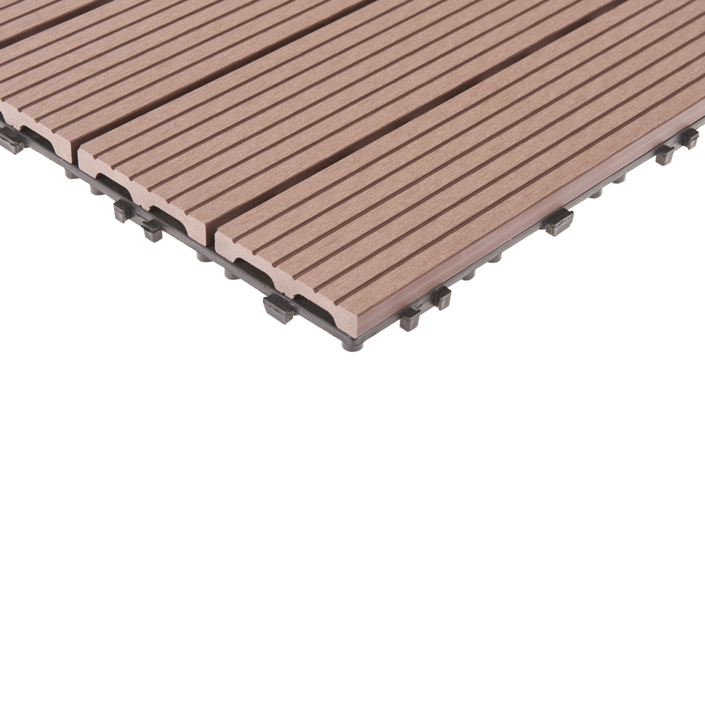 Pavimentazione per esterni marrone piastrelle in composito WPC a incastro resistenti