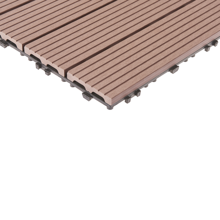 Pavimentazione per esterni marrone piastrelle in composito WPC a incastro resistenti
