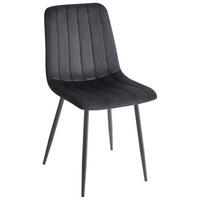 Set di 4 sedie da pranzo in velluto nero Gambe in ferro stile moderno