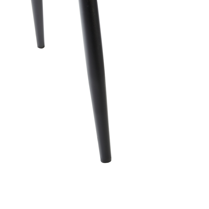 Set di 4 sedie da pranzo in velluto nero Gambe in ferro stile moderno