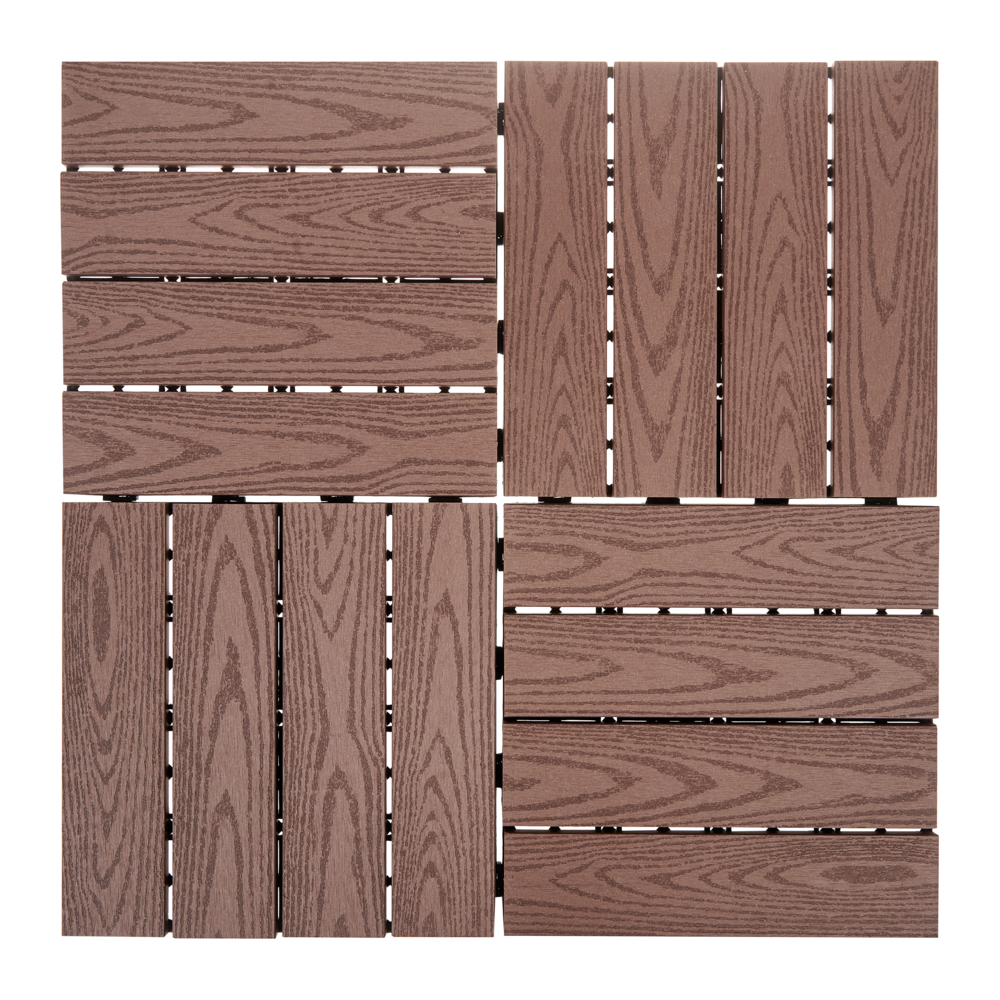 Pavimentazione per esterni marrone piastrelle in composito WPC a incastro resistente