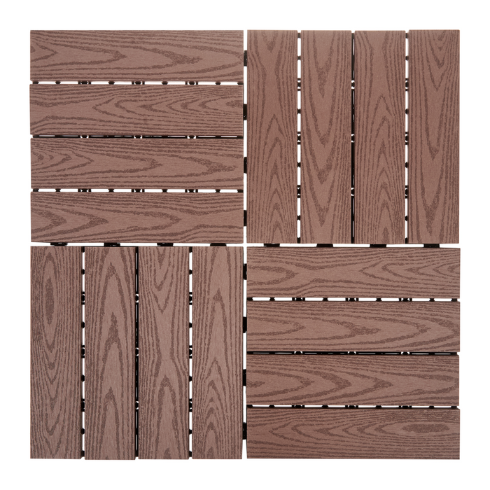 Pavimentazione per esterni marrone piastrelle in composito WPC a incastro resistente