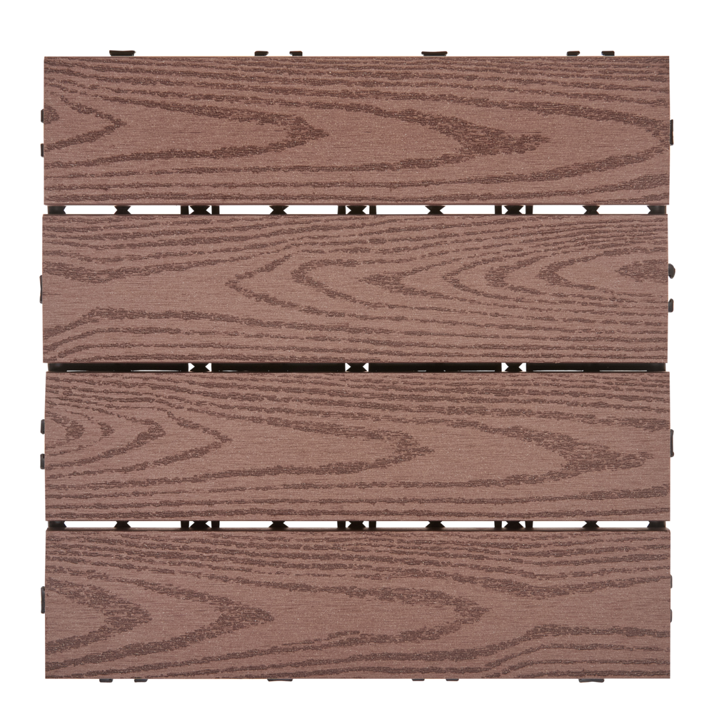 Pavimentazione per esterni marrone piastrelle in composito WPC a incastro resistente