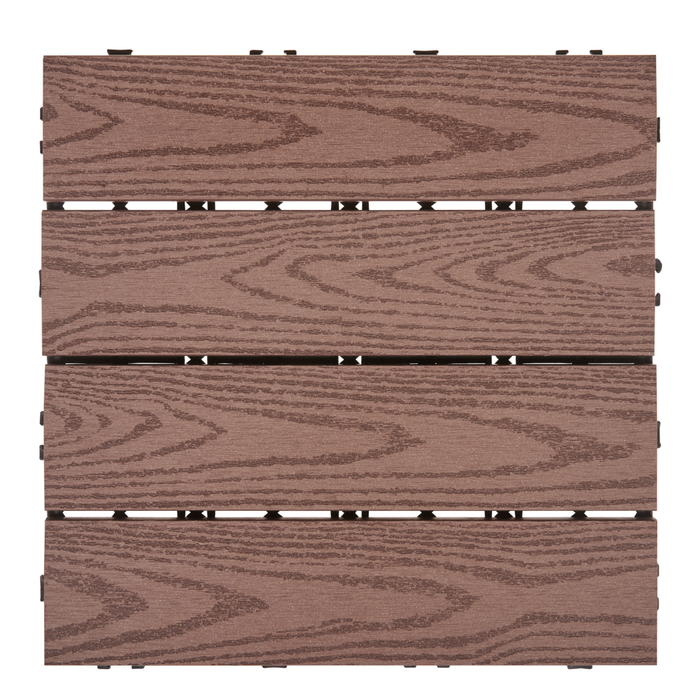 Pavimentazione per esterni marrone piastrelle in composito WPC a incastro resistente