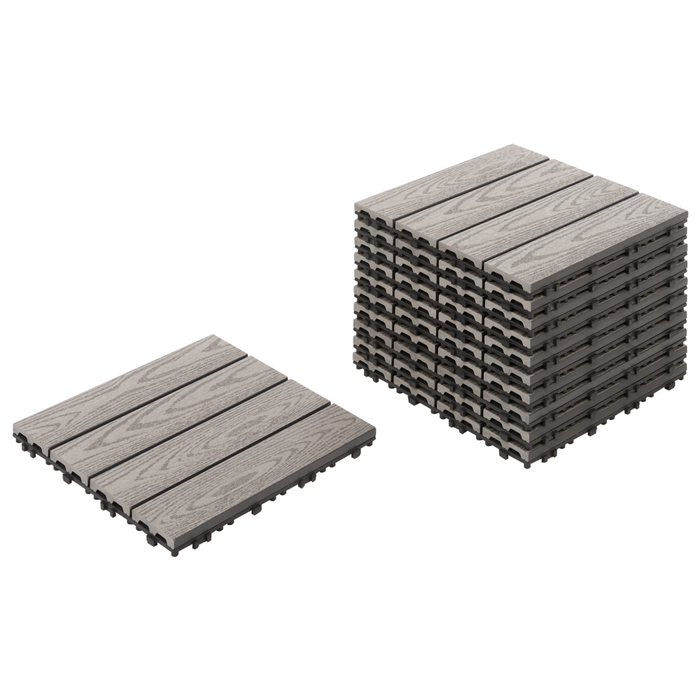 Pavimentazione per esterni grigio piastrelle in composito WPC a incastro resistente