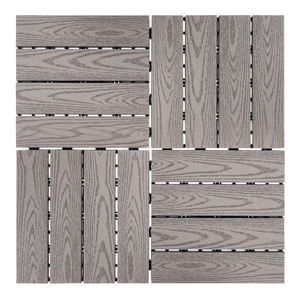 Pavimentazione per esterni grigio piastrelle in composito WPC a incastro resistente