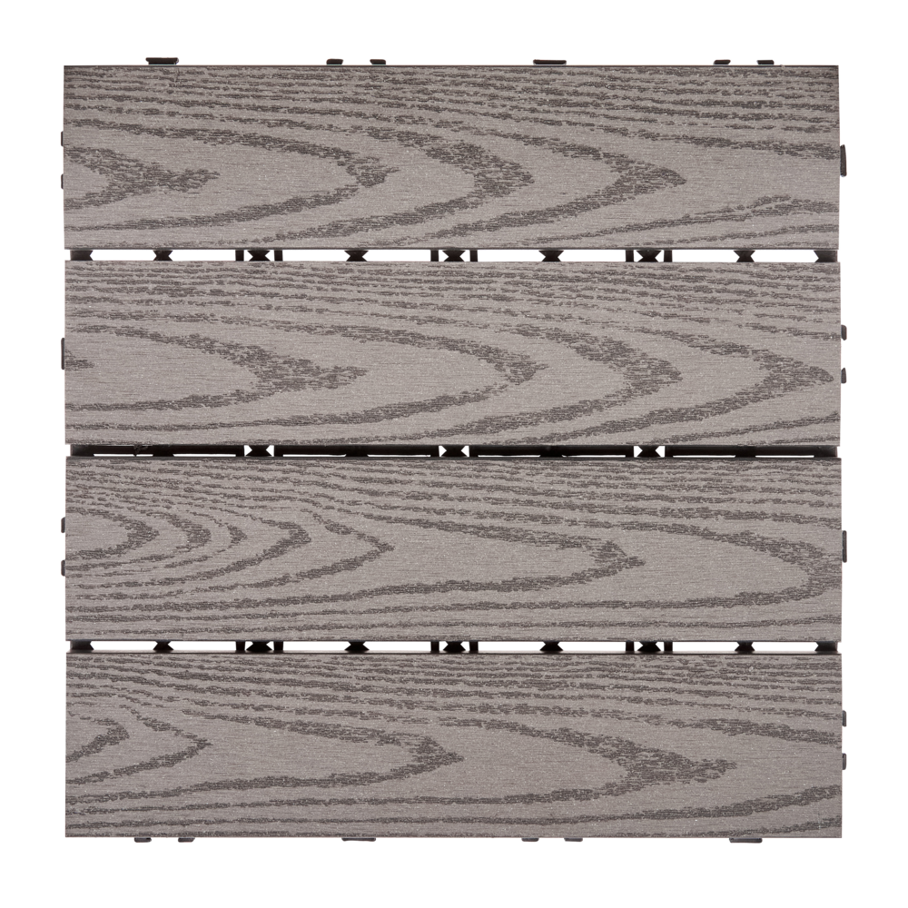 Pavimentazione per esterni grigio piastrelle in composito WPC a incastro resistente