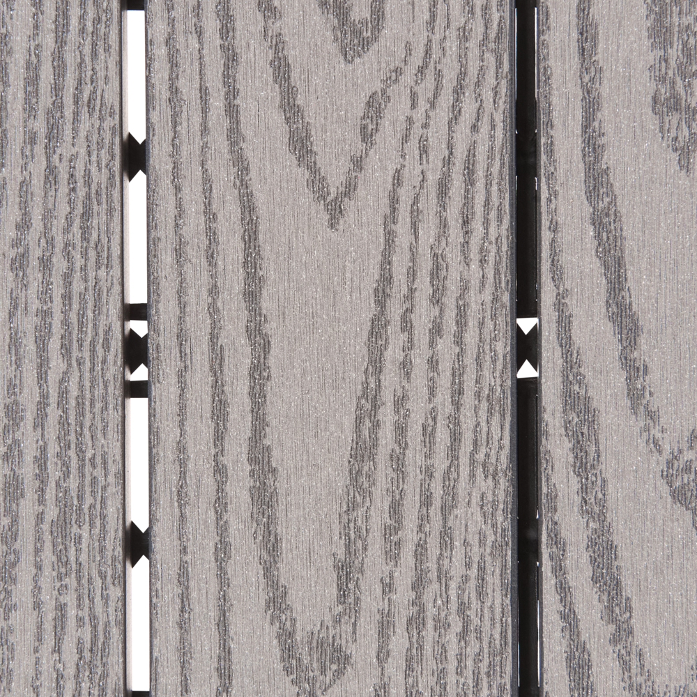 Pavimentazione per esterni grigio piastrelle in composito WPC a incastro resistente