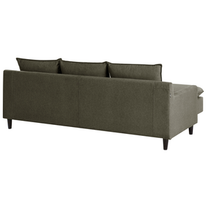 Divano componibile angolare in tessuto verde scuro lato destro Cuscino schienale stile moderno