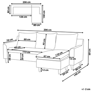 Divano componibile angolare in tessuto verde scuro lato sinistro Cuscino schienale stile moderno