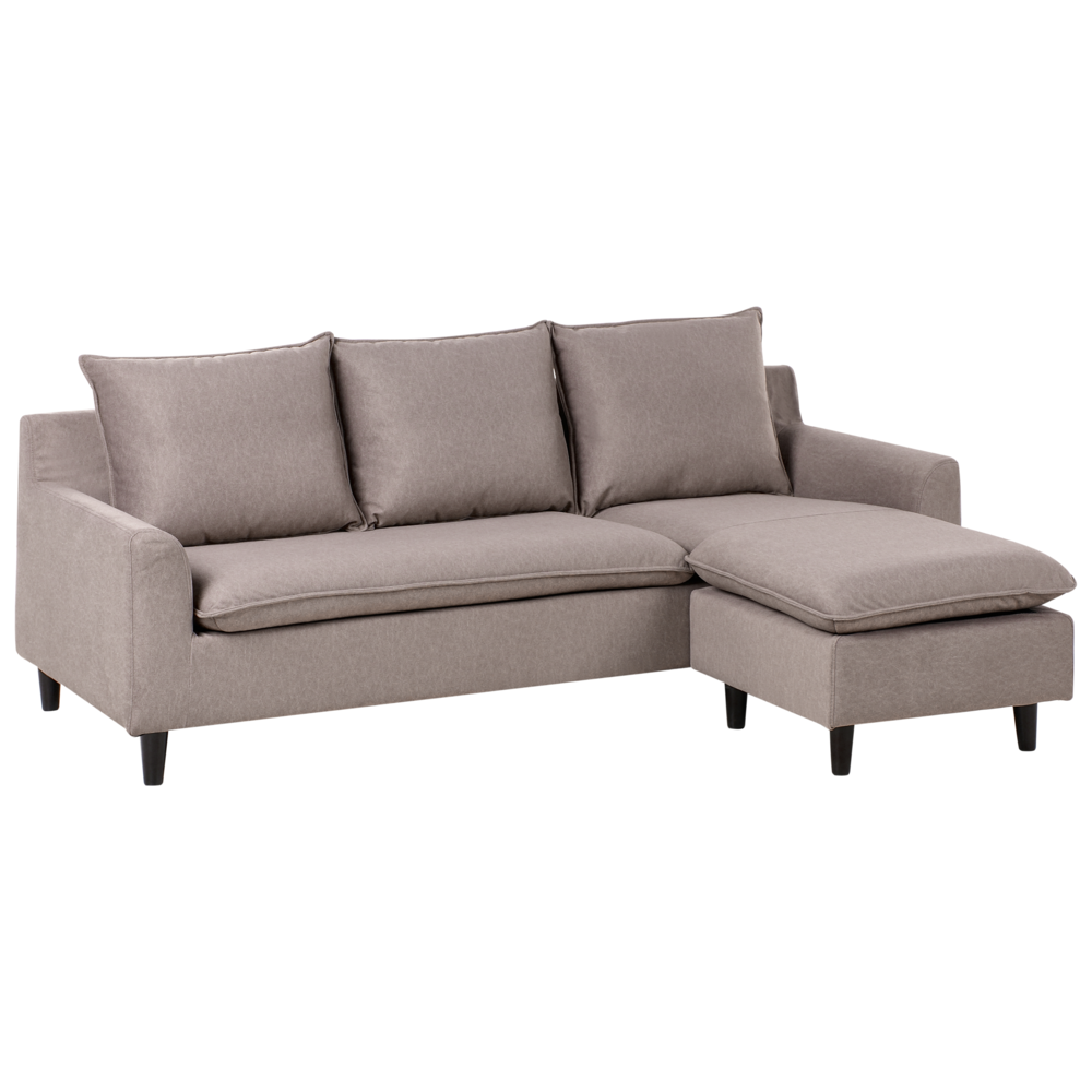 Divano componibile angolare in tessuto tortora lato sinistro Cuscino schienale stile moderno