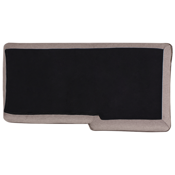 Divano componibile angolare in tessuto tortora lato sinistro Cuscino schienale stile moderno