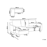 Divano componibile angolare in tessuto tortora lato destro Cuscino schienale stile moderno
