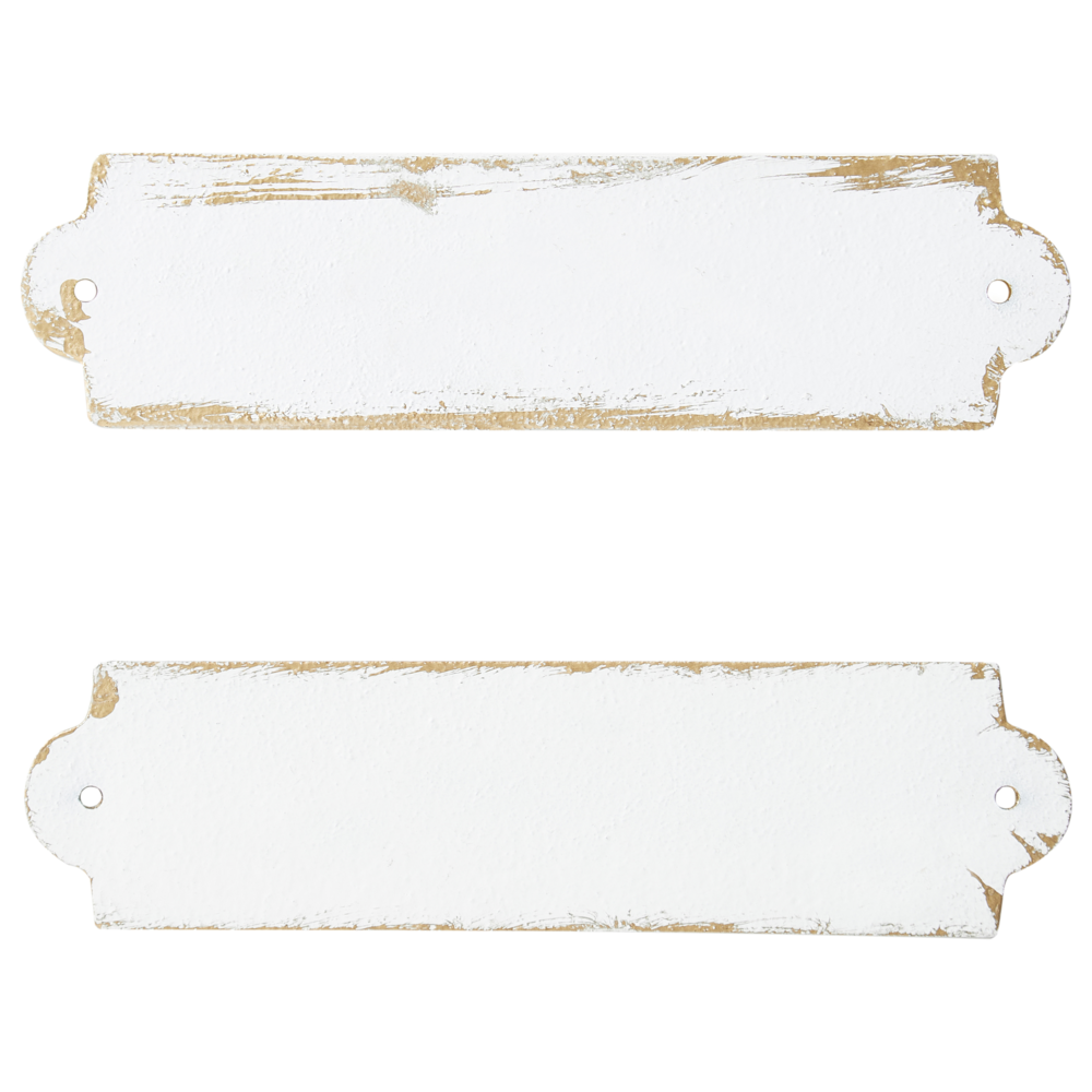 Set di 2 decorazioni da parete in ferro bianco appese a parete, pezzo metallico in stile glamour