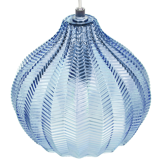 Lampada a sospensione con paralume in vetro blu Illuminazione retrò Luce a sospensione