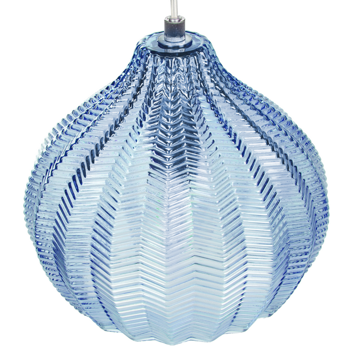 Lampada a sospensione con paralume in vetro blu Illuminazione retrò Luce a sospensione