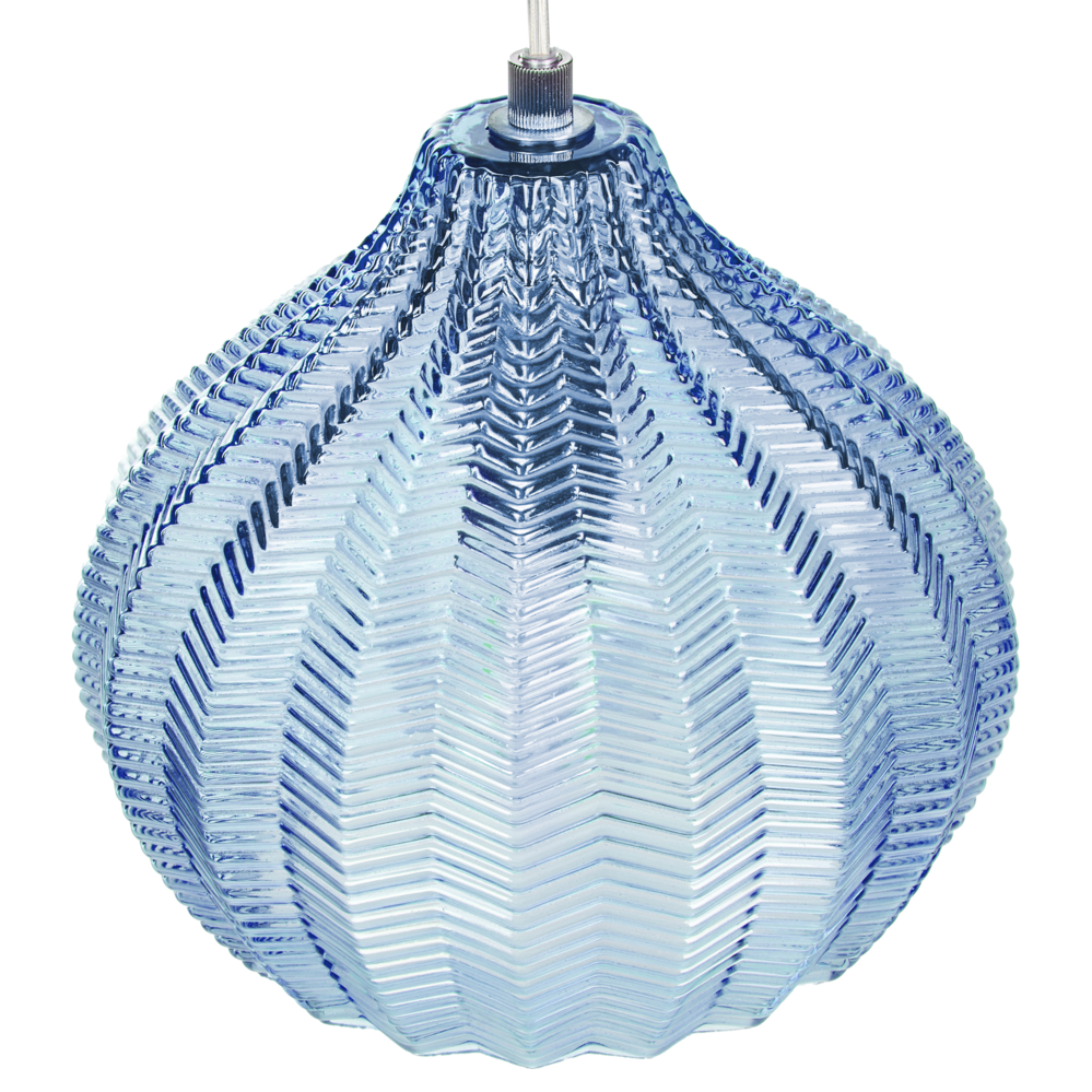 Lampada a sospensione con paralume in vetro blu Illuminazione retrò Luce a sospensione