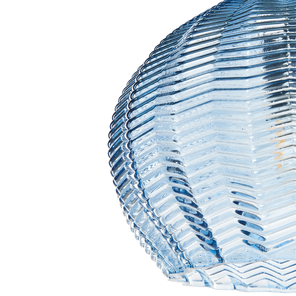 Lampada a sospensione con paralume in vetro blu Illuminazione retrò Luce a sospensione